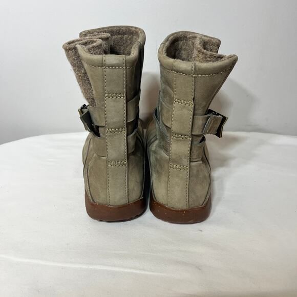 Chaco Sandstone Boots Olive Suede Leather Wool Lined Winter Casual Boho 7.5 - Picture 5 of 10